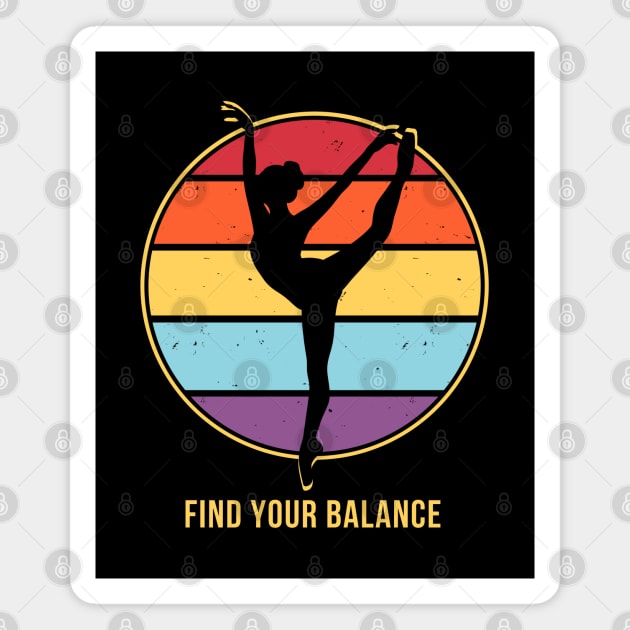 Find your balance, ballerina silhouette Magnet by Kuchinska design